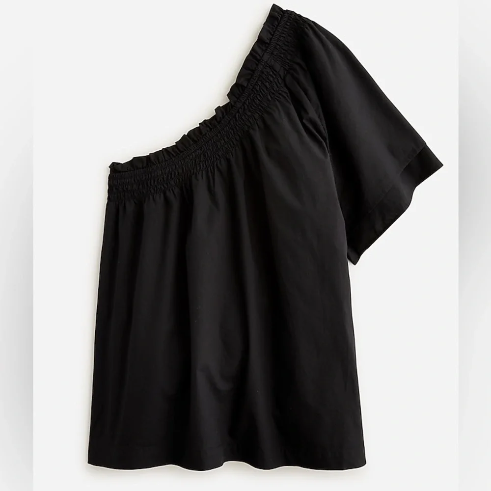 J Crew NWT Smocked one-shoulder top in cotton poplin Item BR168